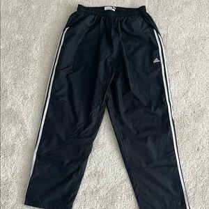 Adidas Kids Black Joggers with White Stripes